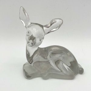 Vintage Fenton Deer Figurine in Clear Art Glass